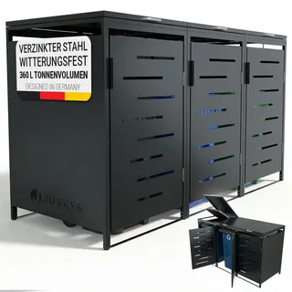 Juskys Mülltonnenbox Arel 197 x 80 x 116 cm grau