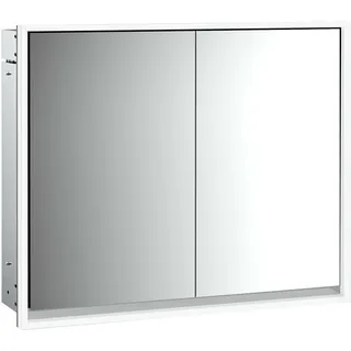 emco loft Lichtspiegelschrank, 800mm, 2 Türen, Unterputzmodell, aluminium/spiegel, 979805107, Ausführung: 2 Türen