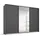 Schwebetürenschrank RAUCH "Kleiderschrank Schrank Garderobe OTELI inkl. 3 Innenschubladen", grau (graumetallic), B:278cm H:214cm T:68cm, Holzwerkstoff, Schränke, Schwebetürenschrank, mit Mittelspiegel und Passepartout optional mit Beleuchtung