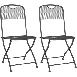 vidaXL Klappbare Gartenstühle 2 Stk. Streckgitter Anthrazit - Grau