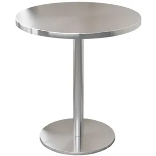 Gastronomiemöbel Bar Cafe Edelstahl Gastronomietisch Kleiner Rundtisch Esstisch Bistrotisch runder Tisch 70x75cm【BXG-HY70】
