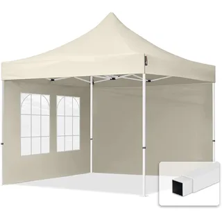 TOOLPORT Faltpavillon 3 x 3 m inkl. 2 Seitenteile Creme
