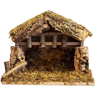 VILLAGE GIFT IMPORTERS Village Weihnachtskrippe aus Holz für Weihnachtskrippe, 25,4 x 12,7 x 20,3 cm, hergestellt in Italien