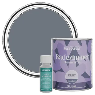 Rust-Oleum wasserfeste dunkelgrau Fliesenfarbe für Badezimmer in Hochglanz Finish - Marinegrau 750ML