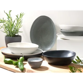 Tafelservice CREATABLE "Pietra, Service 8-tlg.", bunt, 8, Steinzeug, Geschirr-Sets, Tafelservice, Teller Set, Eleganz, Organische Grundform, Seidenmatte Oberfläche