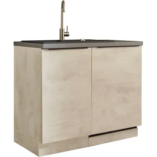 BASIC by Balculina Spülenschrank Sanibel 110 x 94 x 60 cm Weiß