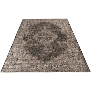 OBSESSION Teppich »My Nordic 875« rechteckig 0,5 mm Höhe Flachgewebe, Orient-Optik, Vintage Design, In- und Outdoor geeignet, grau
