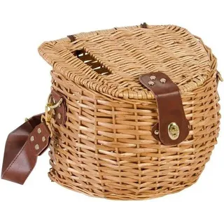 Rattan Korb mit Deckel - Schultergurt - Abmessungen 30 x 20 x 24 cm