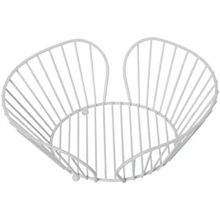 DRW Runde Obstschale aus Metall in Weiß, 28 x 26 x 10 cm, Metal, estandar