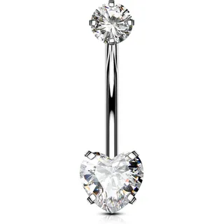 OUFER Body Piercing Bauchnabelpiercing Titan Belly Piercing 16mm Extra Lang 14G Bauchnabelpiercing Schmuck Navel Belly Bar Navel Piercing Jewellery Nabelpiercing