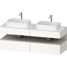 Duravit Qatego Konsolenwaschtischunterbau, 2 Auszüge, 2 Schubkästen, 2 Ausschnitte, 1600x550x600mm, Nische Taupe Supermatt, QA4779083, Farbe: Weiß Supermatt