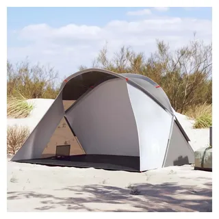 vidaXL Strandzelt 2 Personen Grau Pop-Up Wasserdicht