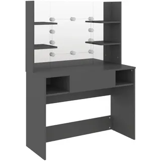 vidaXL Schminktisch mit LED-Beleuchtung 100x40x135 cm MDF Grau - Grau