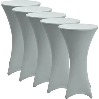Beautissu Stella Stehtischhusse ø 80cm Silber 5tlg