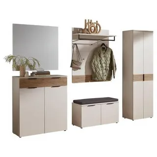 Voleo Garderobe , Eichefarben, Kaschmir , Holzwerkstoff , 5-teilig , 269x200x40 cm , Made in Germany , Garderobe, Garderoben-Sets & Garderoben-Serien, Garderoben-Sets