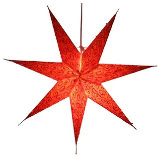 Faltbarer Leucht Papierstern, Weihnachtsdeko 60 cm, Ikarus orange | Handgefertigter Papierstern, stimmungsvolle Fensterdeko, TÜV geprüft, einfache Montage, inklusive Anleitung
