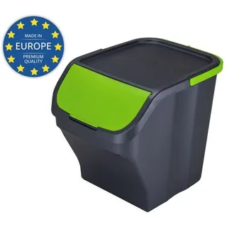 Gardissimo STACK Abfalleimer 25 Liter Mülleimer Mülltrenner Sortierer grün