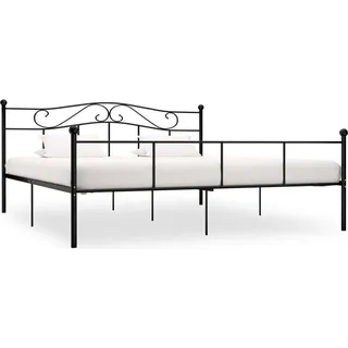 vidaXL Bettgestell Schwarz Metall 180×200 cm - Bettgestell - Bettgestelle - Bettrahmen - Bettrahmen - Schwarz