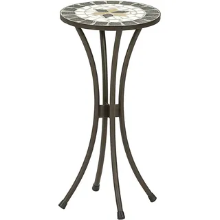Dehner Blumenhocker Diana, Ø 30 cm, Höhe 60 cm, Metall, mosaikoptik, braun/grau/weiß