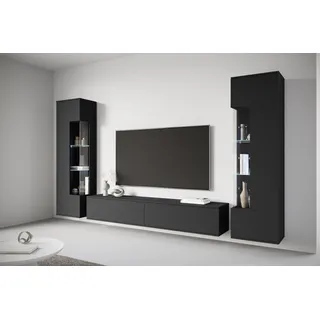 INOSIGN Wohnwand »Kenia, Vitrine Türanschlag links/rechts wechselbar« 3 Stk. tlg., schwarz