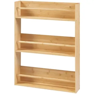 [en.casa] Wandregal Hareid , Naturmaterialen , Bambus , 3 Fächer , 60x80x12 cm , Wohnzimmer, Regale, Wandregale
