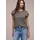Dropped Shoulder Shirt mit Streifen espresso Brown 40