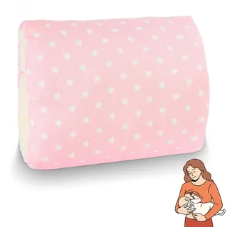 Aolso Arm Stillkissen, Arm Nursing Pillow und Ministillkissen klein Breastfeeding für unterwegs, Gemütliches Wiegen-Armkissen, Baby-Still-Kopfstützkissen, Stillmuff Reisestillkissen (Rosa-Sterne)