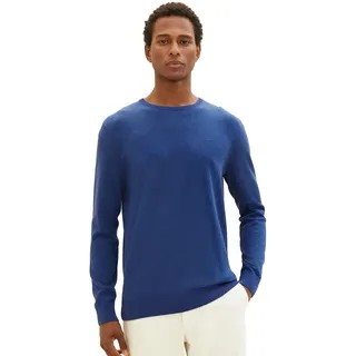 TOM TAILOR Herren 1027661 Pullover, 32618 - Hockey Blue Dark Melange, XL EU