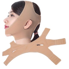 Gesichtsabnehmen Bandage, V-form Gesicht Straffen Lifting Anti-falten Gürtel Gesichtsmassage Maske - Hautfarbe(XS-M)