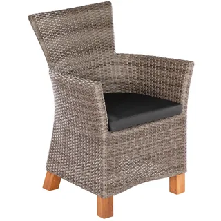 Merxx Toskana Gartensessel 66 x 66 x 88 cm grau/natur 2 St.