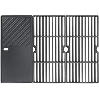 GFTIME 43 x 63cm Gusseisen Grillrost Grillplatte für Enders Boston 3, Monroe Pro 3, für Charbroil, Barbecook Siesta 310, für Broilking Sovereign, Landmann Triton 3 4, Gussrost Grillersatzteile