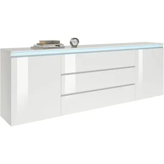 Home Affaire Sideboard 240 x 81 x 40 cm Weiß hochglanz lackiert