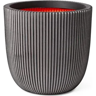 Blumentopf, CAPI EUROPE GROOVE NL Serie, Kugelform, 43x41 cm, Anthrazit, Recyceltes Polyethylen, Isoliert - Bunt