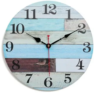 Modernes Wanduhrenholz 32,5CM - Stille Wandklok für Kinder, Wohnzimmeruhr, Küchenuhr, Gartenuhr