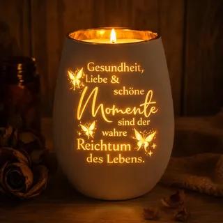 Geburtstagsgeschenk Für Frauen Kerze Mit Spruch Windlicht Geschenke für FrauenGlas Teelichthalter Deko Für Freundin Mama Schwester Weihnachten Geschenkidee Mit Goldschrift Motiv