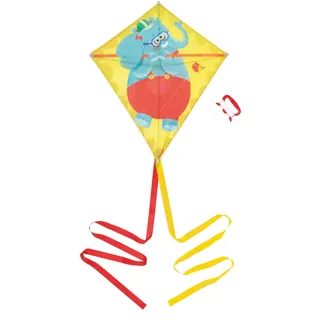 Janod - Drachen für Kinder Applepop - Elefanten-Motiv - Rautenform - Outdoor-und Strandspiel - Geschicklichkeitsspiel - Fördert die Koordination - Ab 5 Jahre, J03361