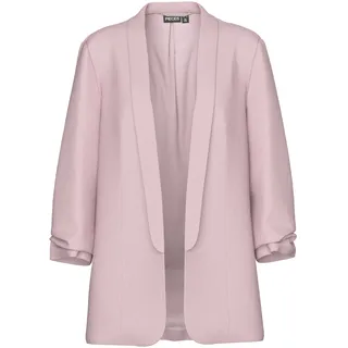 Pieces Longblazer "PCPIA BOSELLA BLAZER WVN NOOS", Damen, Gr. M, pink (dawn pink), Web, Obermaterial: 70% Viskose, 30% Leinen, unifarben, regular fit, Blazer Longblazer, mit Leinen