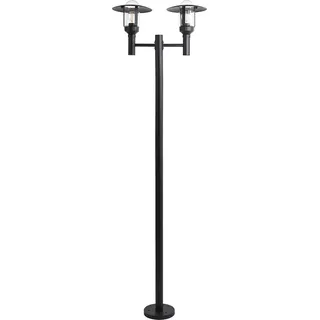 BELIANI Außenlaterne Schwarz aus Aluminium 2 Flammig 2 Lampen Mastleuchte Stehleuchte Außenleuchte Gartenlaterne Outdoor Modernes Design für Garten - Schwarz