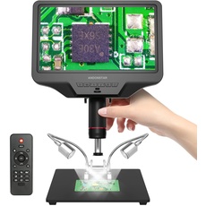 Andonstar AD409 HDMI-Digitalmikroskop, 10,1-Zoll-LCD-Bildschirm-Lötmikroskop, 300-fache elektronische USB-Mikroskopkamera für professionelles PCB-Löten