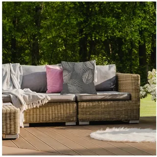 Queence Blätter im Herbst 40 x 40 cm Grau