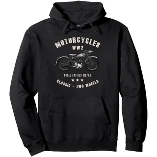 Royal Enfield WD/RE Klassisches Motorrad WW2 Pullover Hoodie, Unisex für Erwachsene, Schwarz, XL