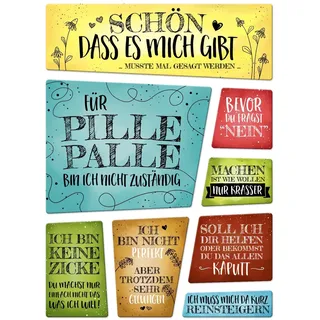 trendaffe - Kühlschrankmagnete 8er Set - Sprüche über Sich selbst - Ego Ich Spruch Leben