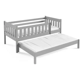 masseno Kinderbett Stella 80 x 160 cm Kiefer massiv Hellgrau