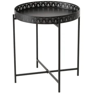 BOLTZE Tabletttisch Elios (Farbe Schwarz, aus Metall lackiert, Höhe 45 cm, Ø 40 cm, Rund, Faltbar, Max. Traglast 10 kg, Serviertisch, Beistelltisch) 2057520