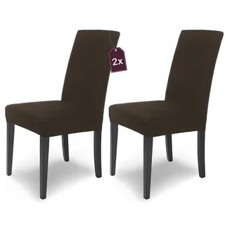 Scheffler Home Stuhlhussen Braun 2er Set Stretch Mia Schwingstühle