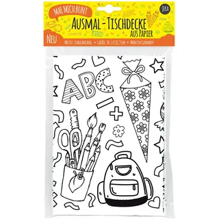 Jeka Papier Und Spielwaren JEKA Ausmal-Tischdecke Schulanfang, Geschenkidee für Schultüte, Geschenke Schulanfang, Dekoration Schulanfang, Geschenk Zuckertüte, Schulanfang Mädchen, Schulanfang Jungen, Mal Mich Bunt