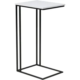 trendteam Strike Beistelltisch Weiß Matt/Metall Schwarz B/H/T 50/91/40 cm - Weiß