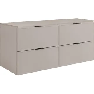 Badezimmerschrank, Kaschmir, Schwarze Griffe, 120 (2 x 60) x 46 x 57 cm - Beige