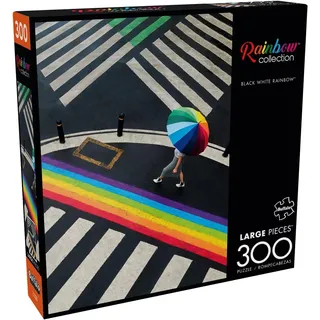 Buffalo Games - Schwarz-weißer Regenbogen - 300 große Teile Puzzle für Erwachsene herausforderndes Puzzle perfekt für Spieleabende - 300 große Teile fertige Puzzle-Größe ist 21,25 x 15,00 cm