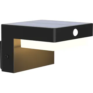 Außenleuchte, solarbetrieben, modern, LED, 4,5W, neutralweiß, Bewegungssensor (PIR) und Dämmerungssensor, Schutzart IP44, Marke: MALI Polux - Schwarz
